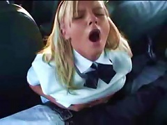 Blonde Schoolgirls Goes For A Ride And Sucks His Cock Before Fucking